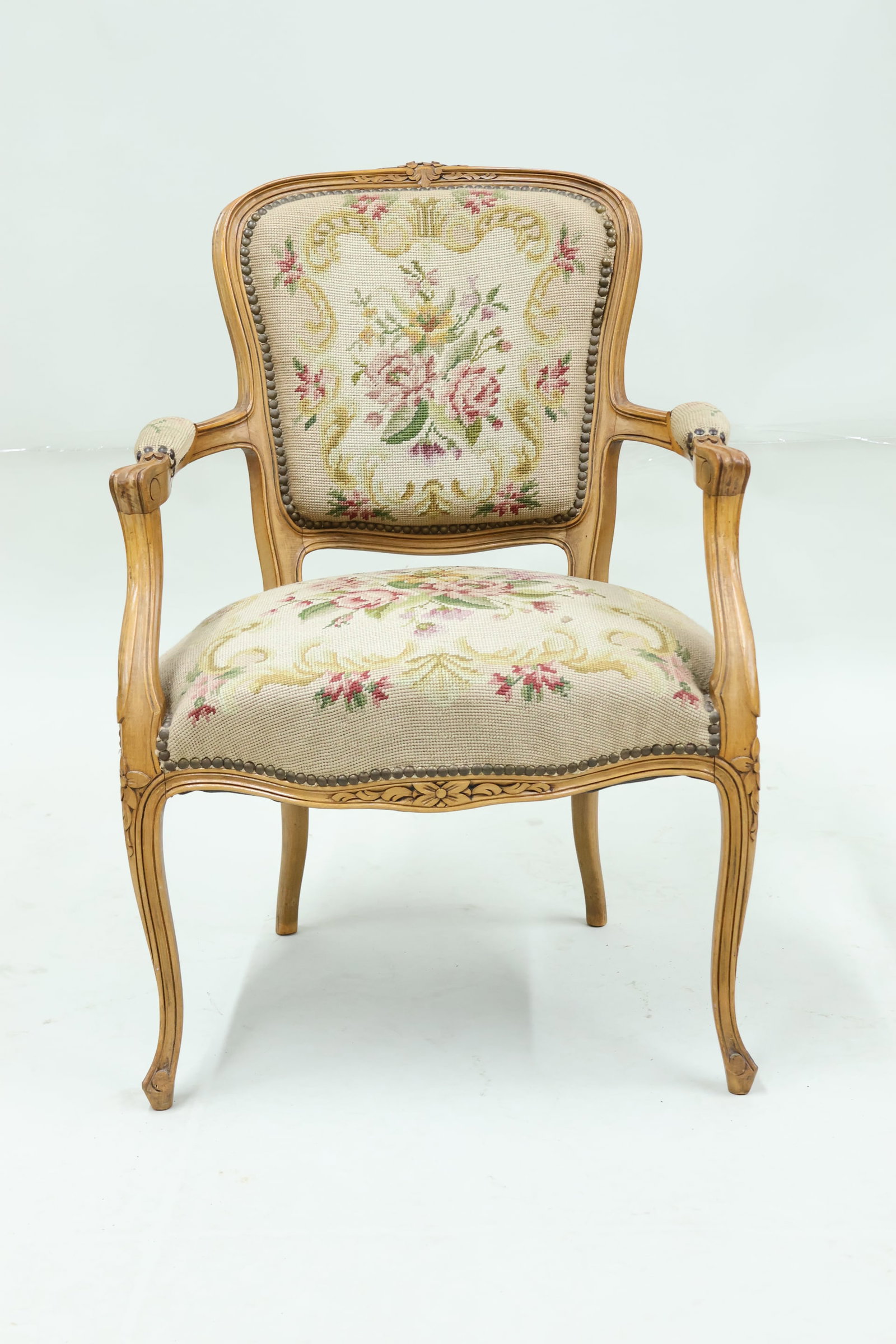 Louis XV Style Needlepoint Bergere (1 of 6)