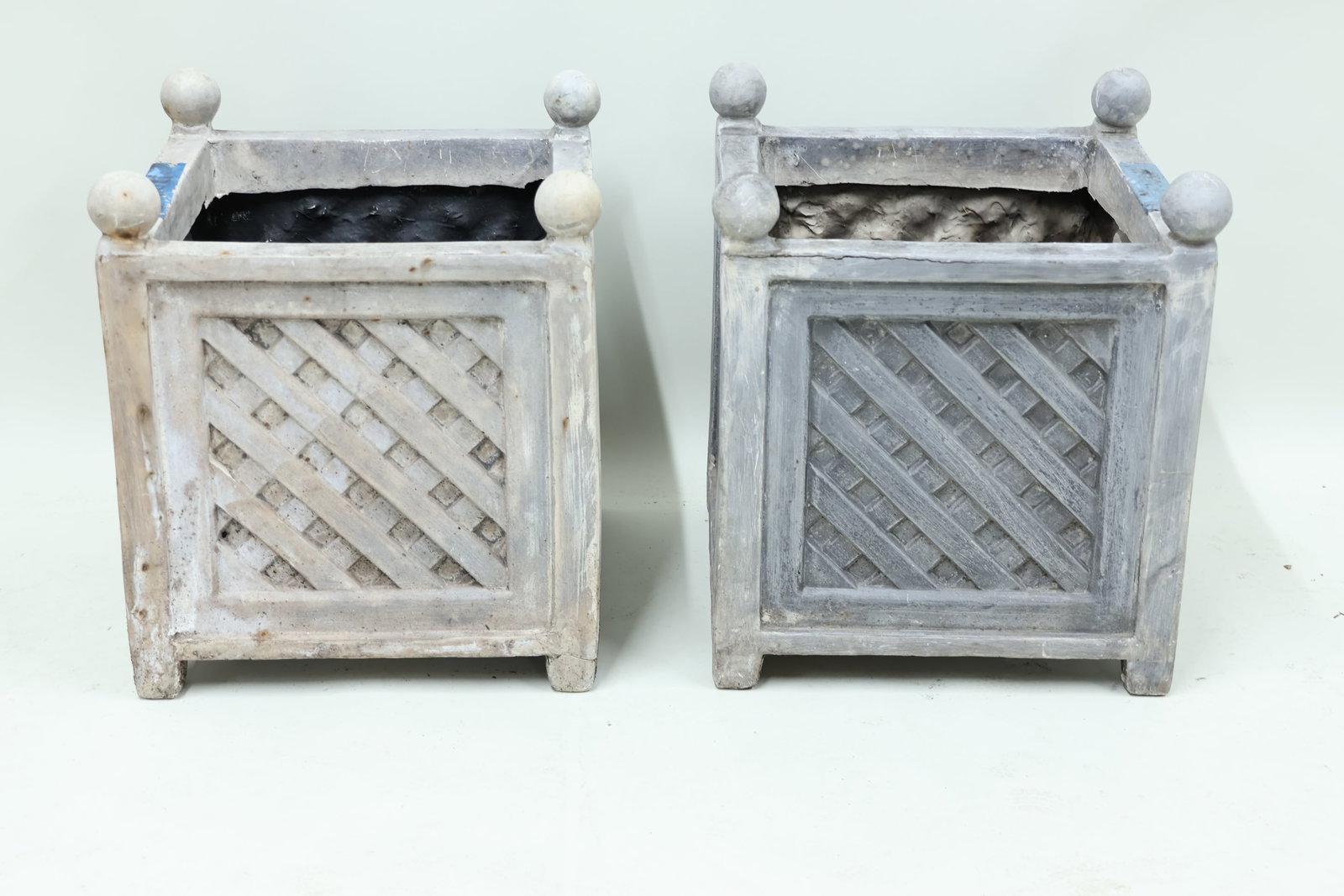 Two Painted Fiberglass Box Planters (1 of 5)