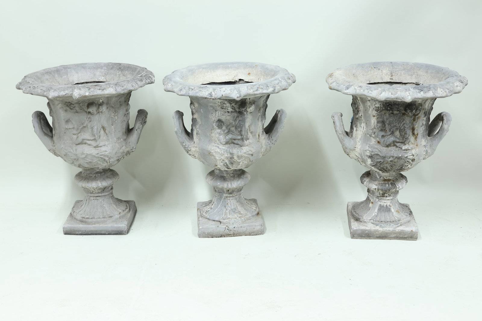Three Painted Fiberglass Handled Urn-Form Planters (1 of 7)