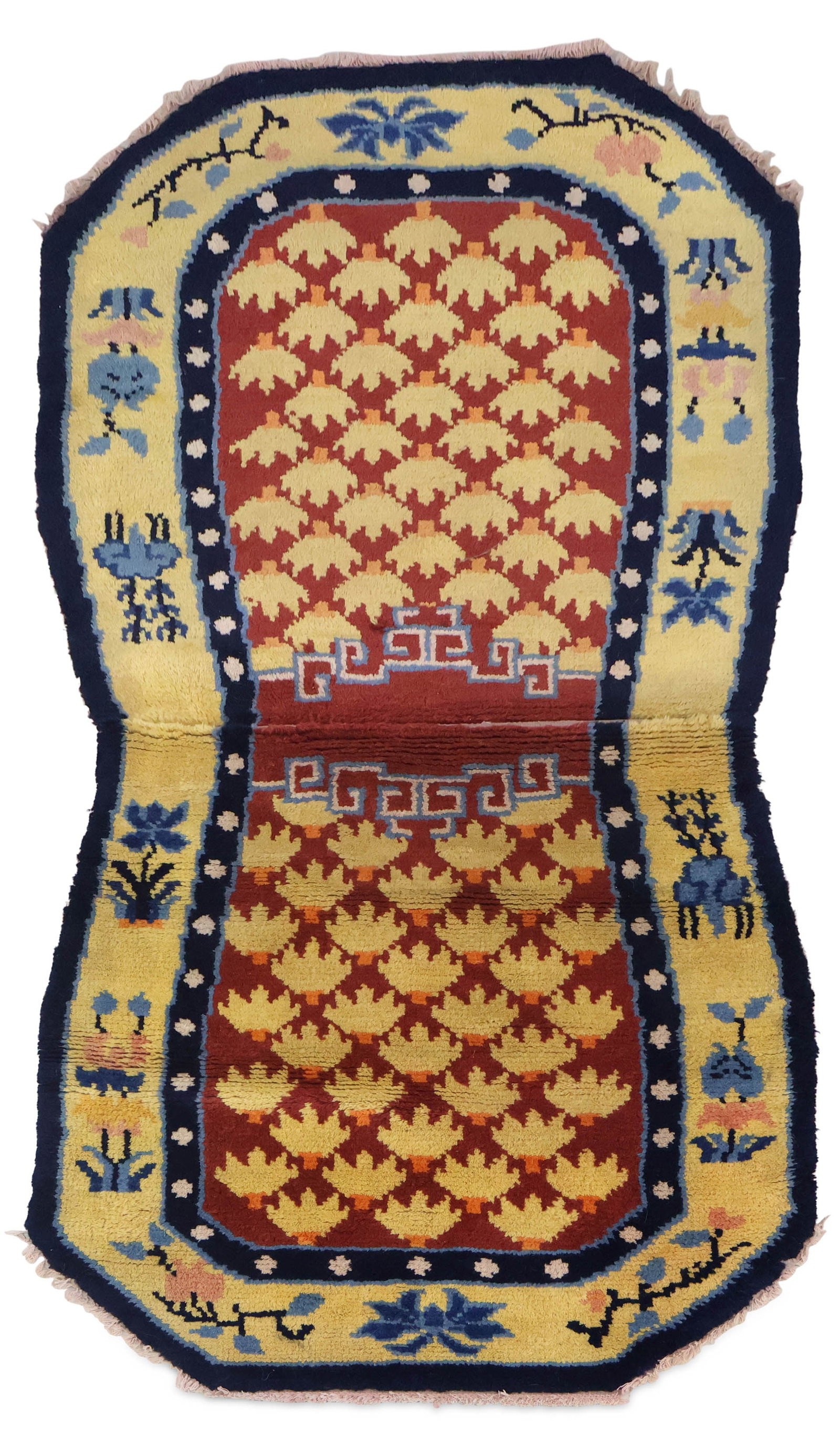 Ningxia Hand-Woven Saddle Rug: Ningxia Hand-Woven Saddle Rug 20th C. 60 x 29 in. (152.4 x 73.7 cm.)