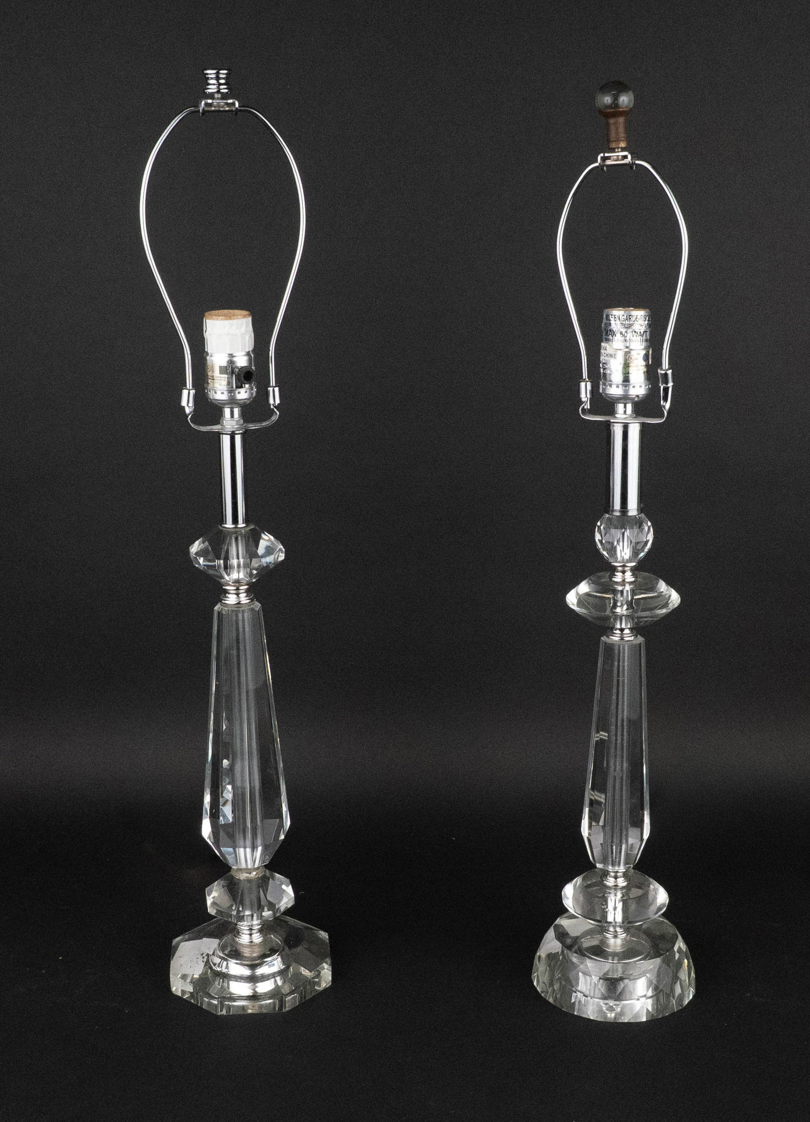 Two Modern Colorless Glass Lamps (1 of 7)