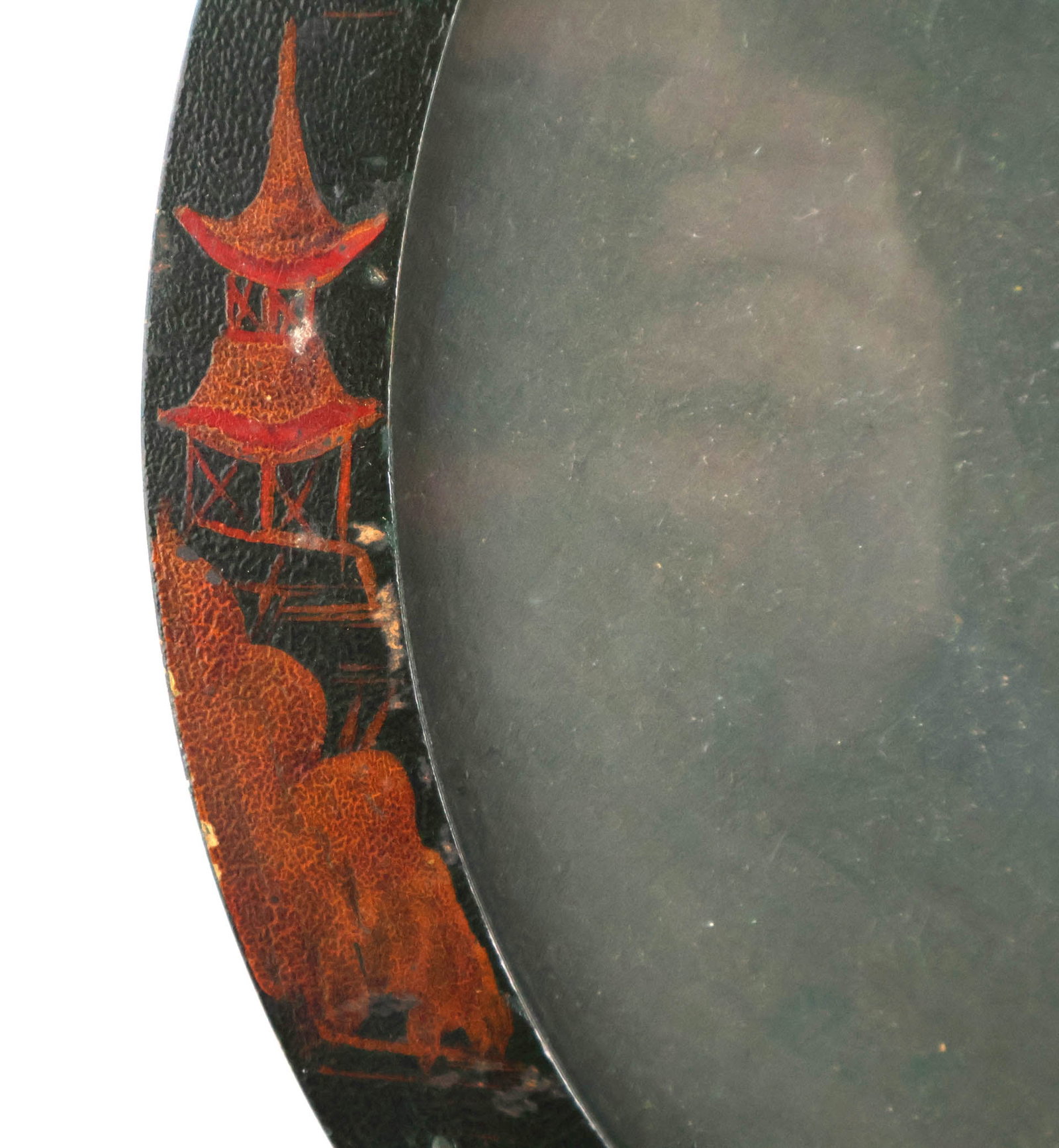 Painted Fruit-Decorated Oval Mirror - 4