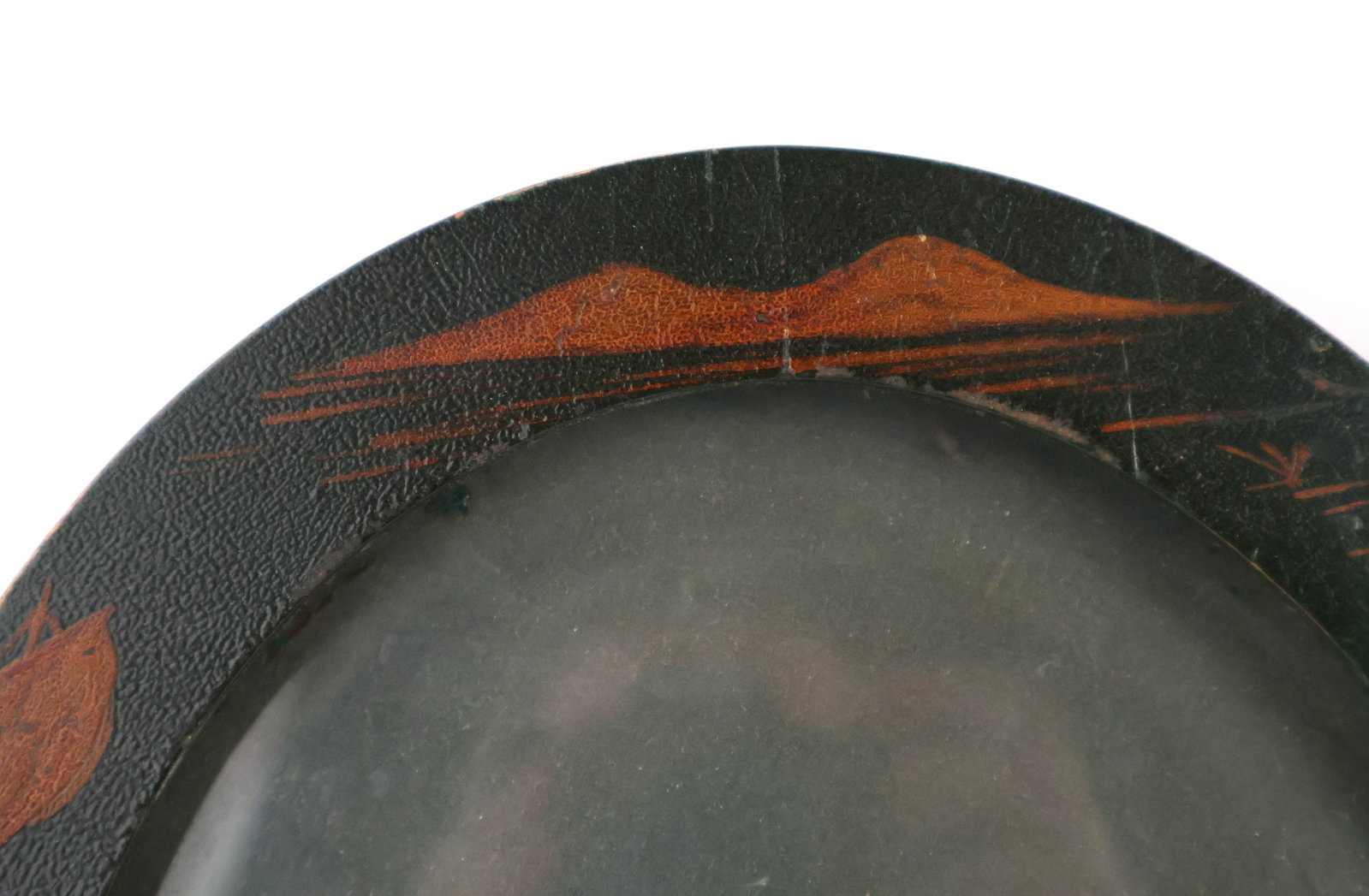 Painted Fruit-Decorated Oval Mirror - 5