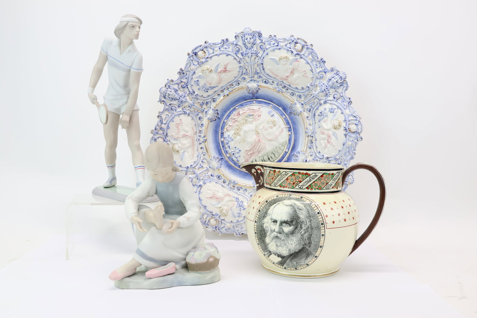 Antique Hugo Lonitz Blue and White Charger (1 of 20)