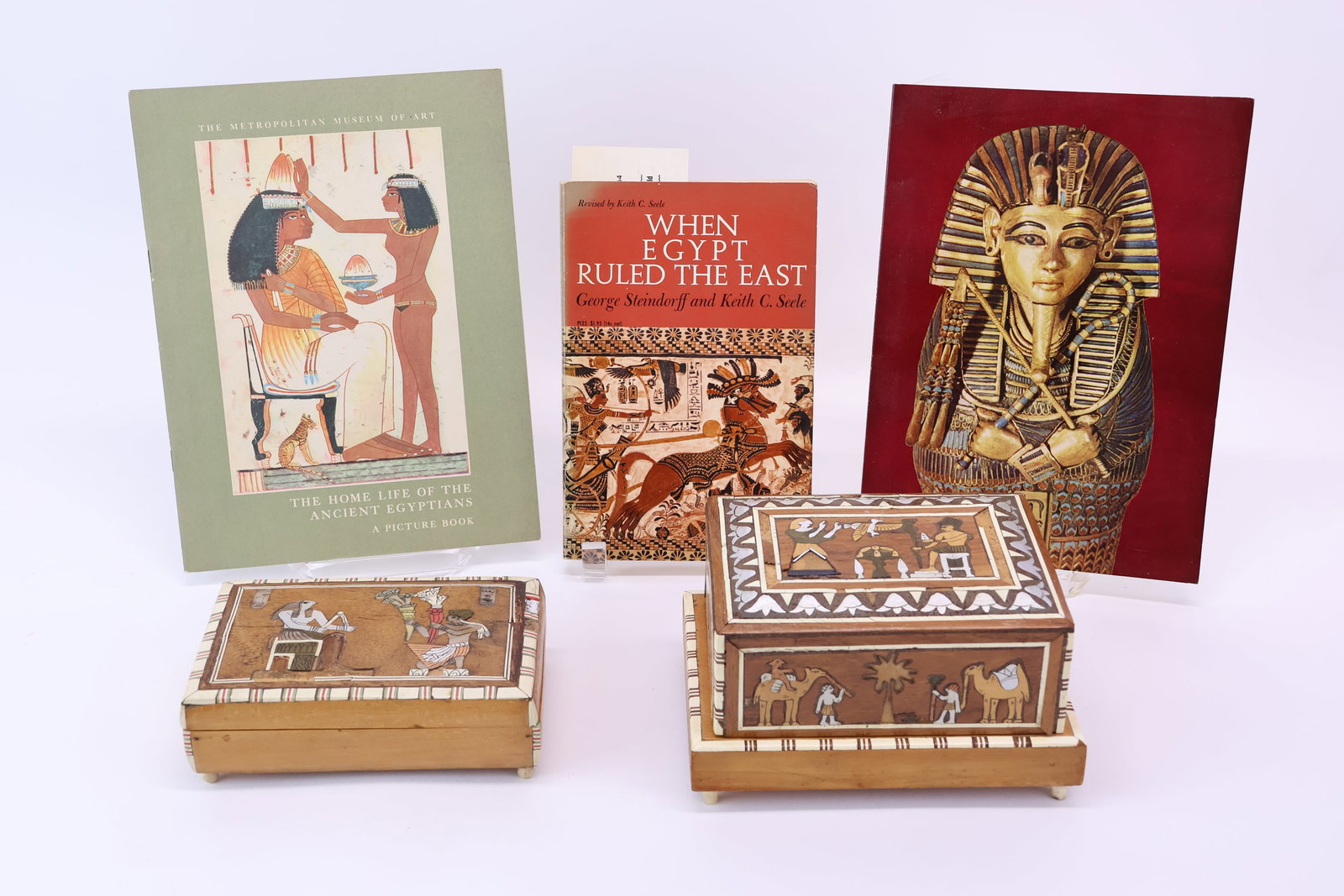 Vintage Egyptian Bone Inlaid Cigarette Music Box (1 of 8)
