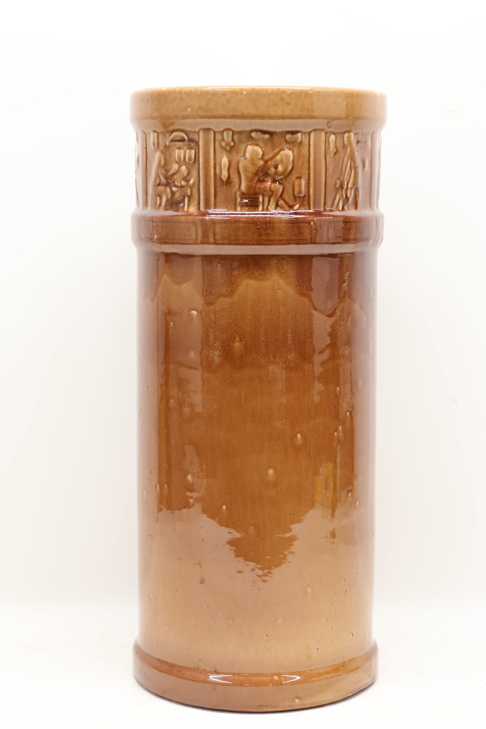 Brown Glazed Ceramic Umbrella Stand (1 of 10)