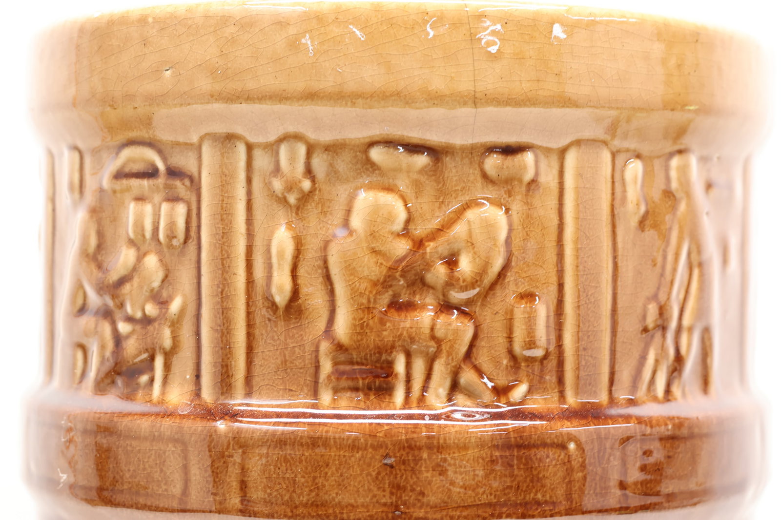 Brown Glazed Ceramic Umbrella Stand - 2