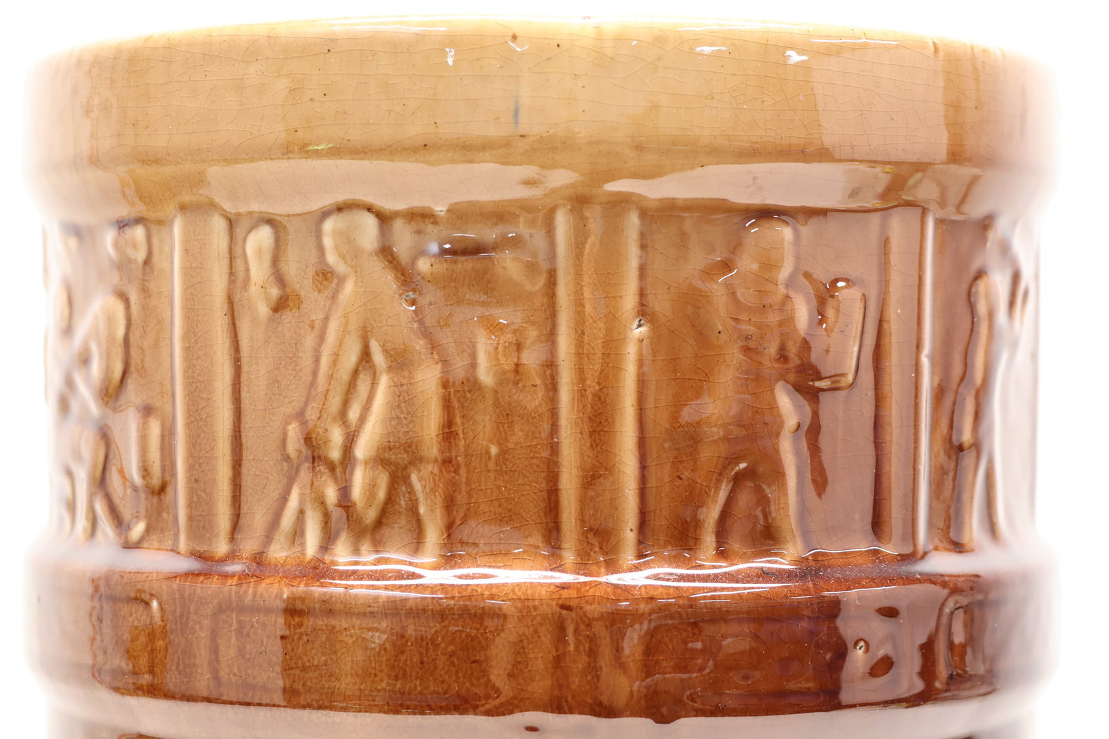 Brown Glazed Ceramic Umbrella Stand - 3