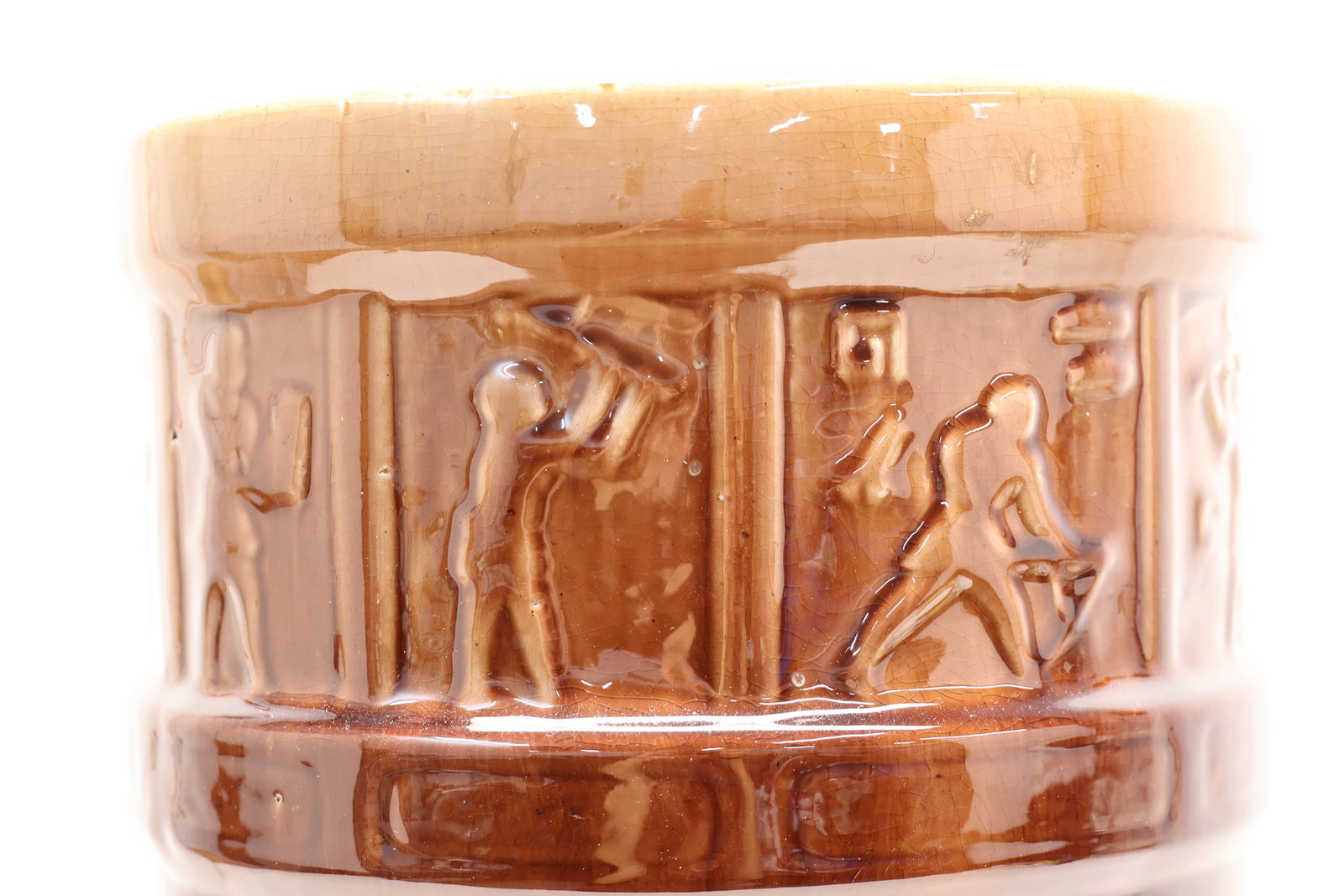 Brown Glazed Ceramic Umbrella Stand - 4