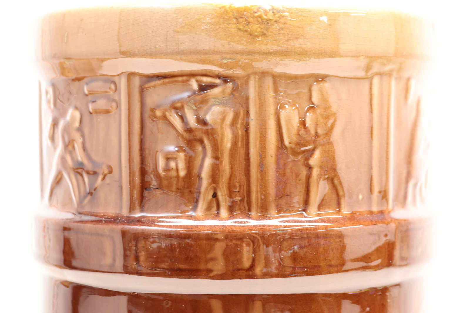 Brown Glazed Ceramic Umbrella Stand - 5