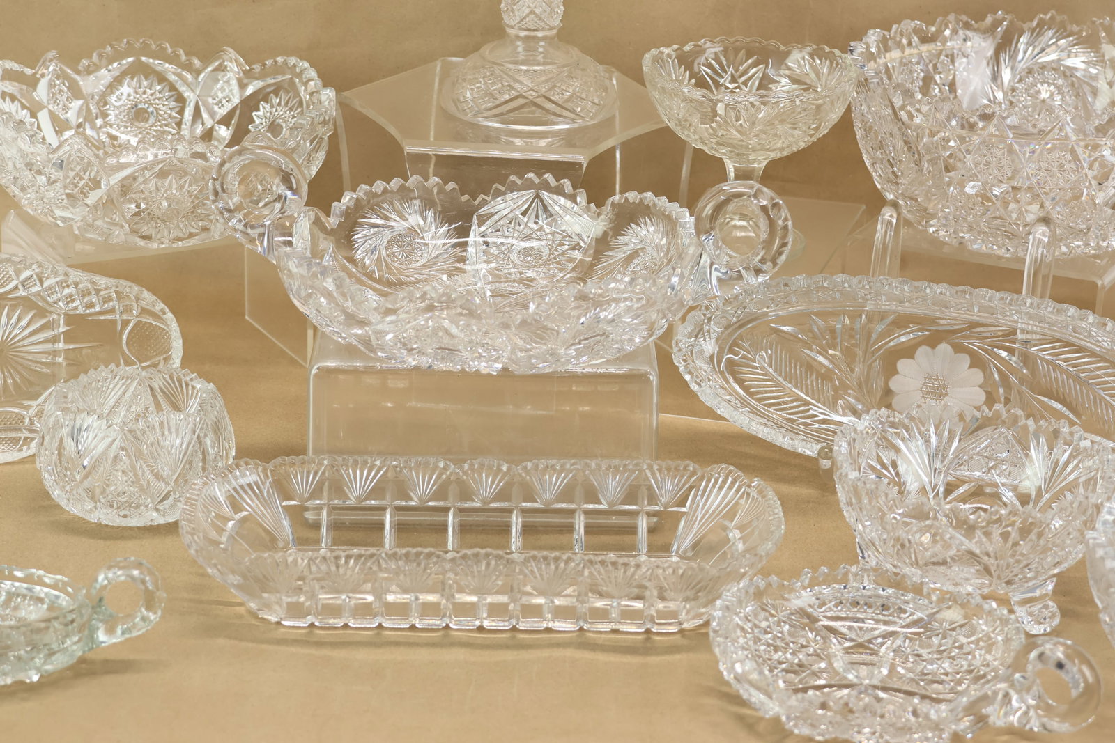 Group of Colorless Glass Table Articles (1 of 8)