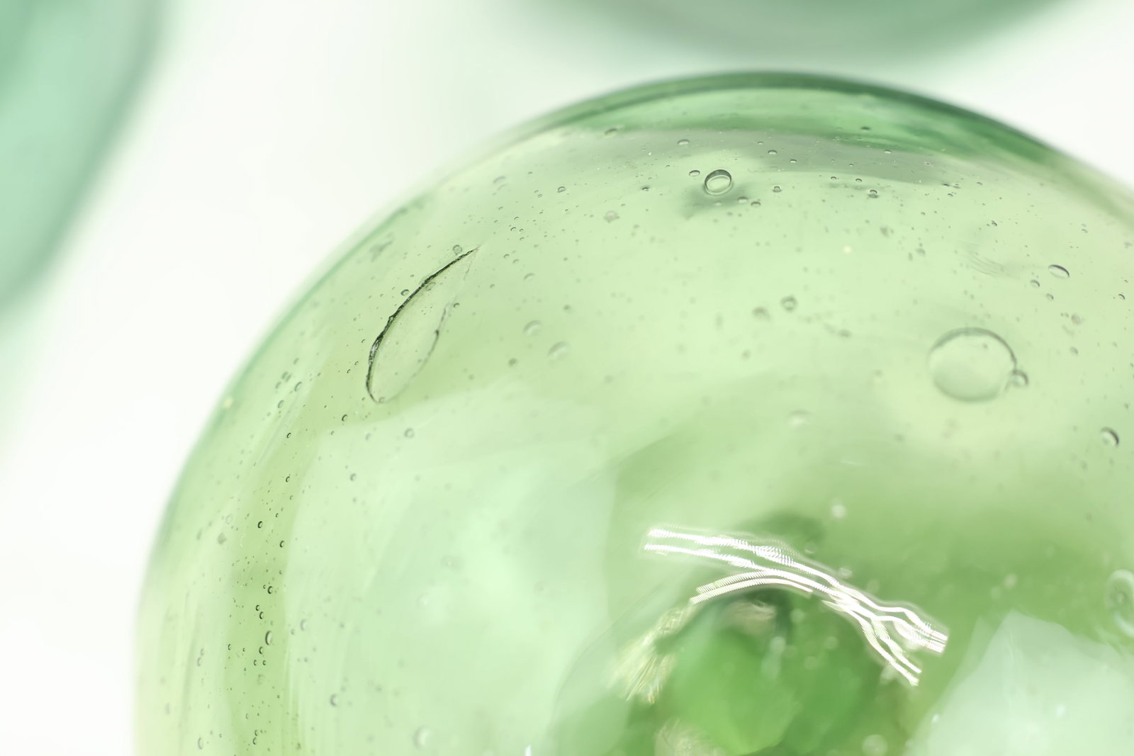 Five Green Glass Orbs - 6