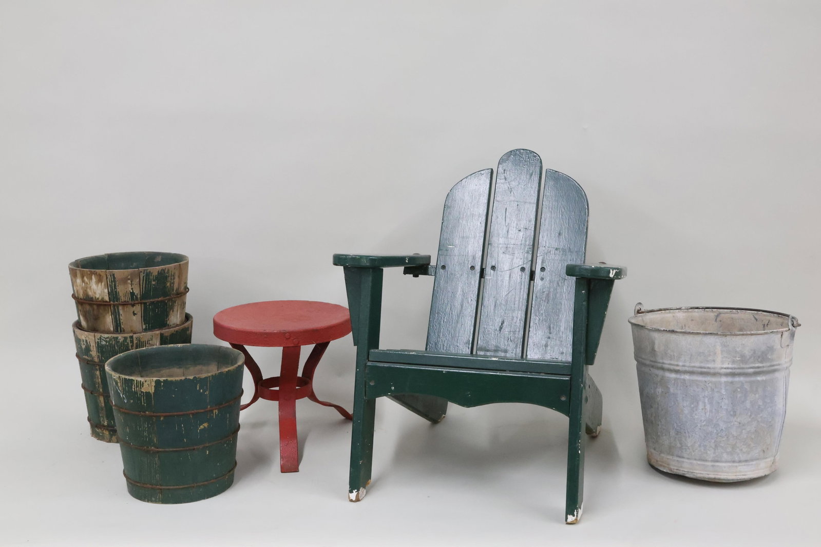 Vintage Green Painted Childs Adirondack Style Chair (1 of 7)