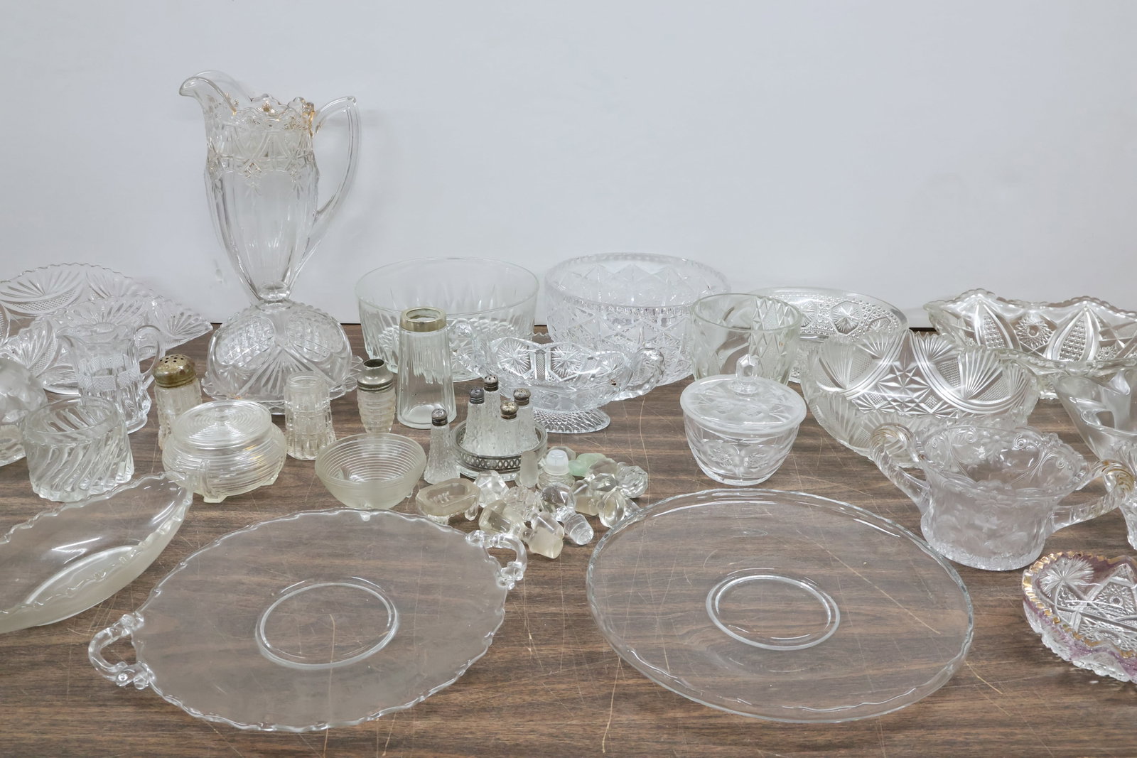 Large Group of Assorted Colorless Glass Table Articles (1 of 14)