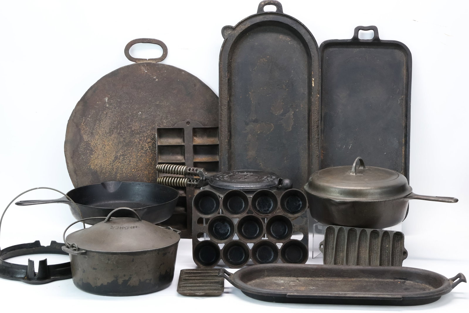 Vintage Group of Assorted Cast Iron Cookware (1 of 9)