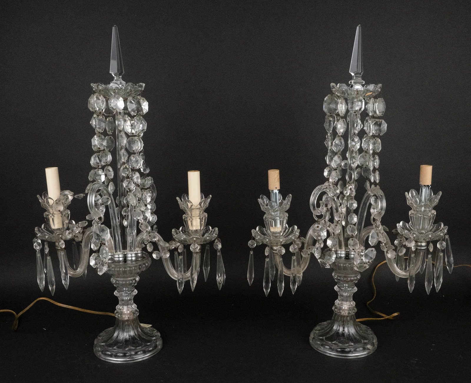 Pair of Regency Style Crystal Girandoles (1 of 13)