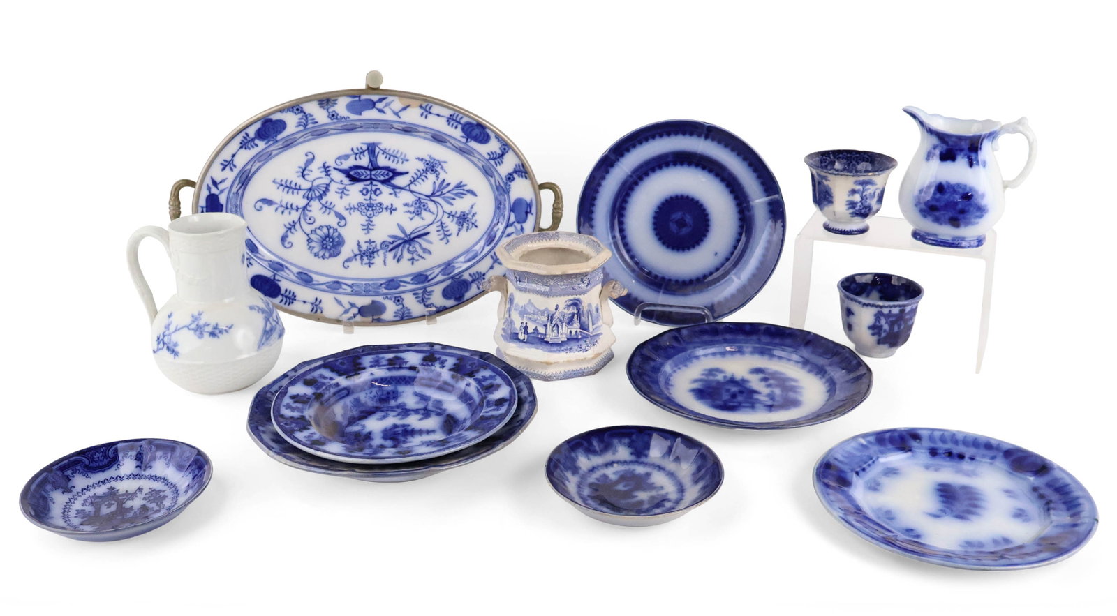 Group of Flow Blue Ironstone Table Articles (1 of 14)