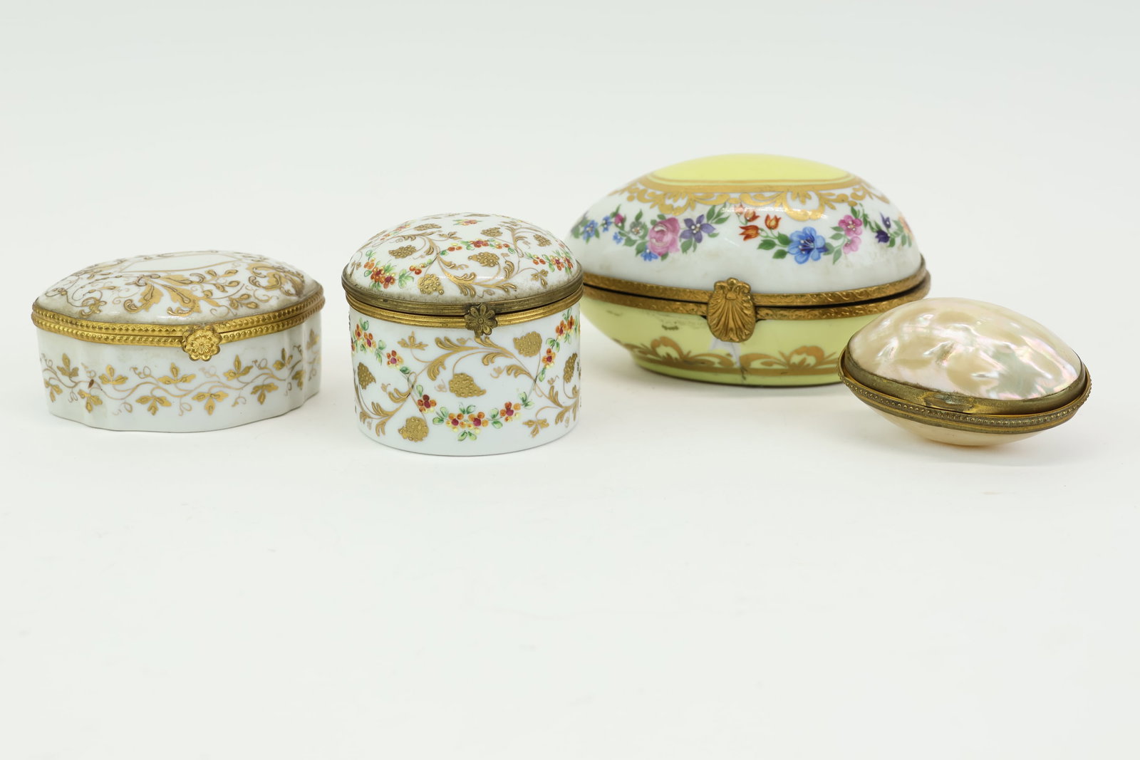 Group of Three Gilt Limoges French Dresser Boxes (1 of 20)
