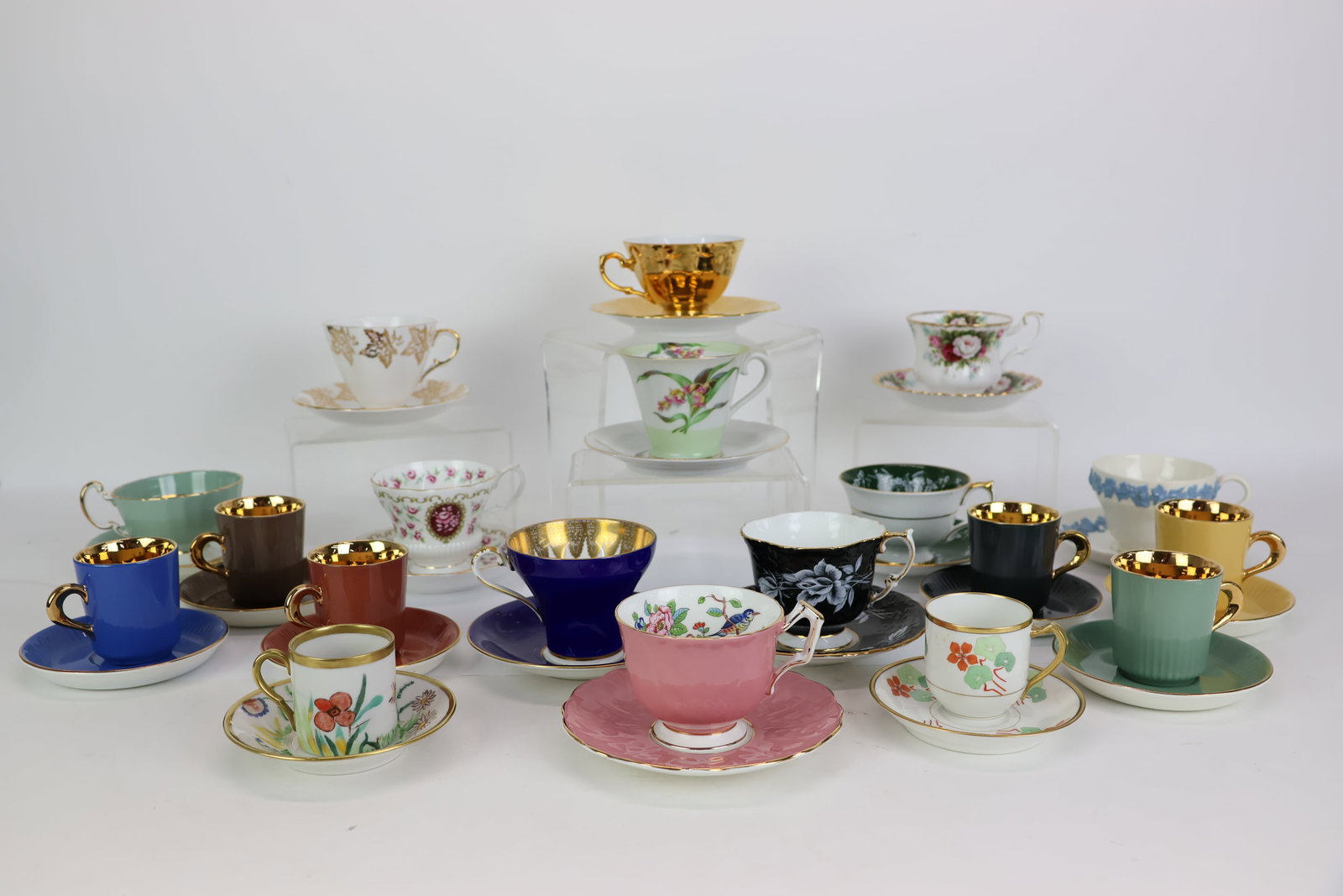 Group of Assorted Porcelain Cups and Saucers (1 of 12)