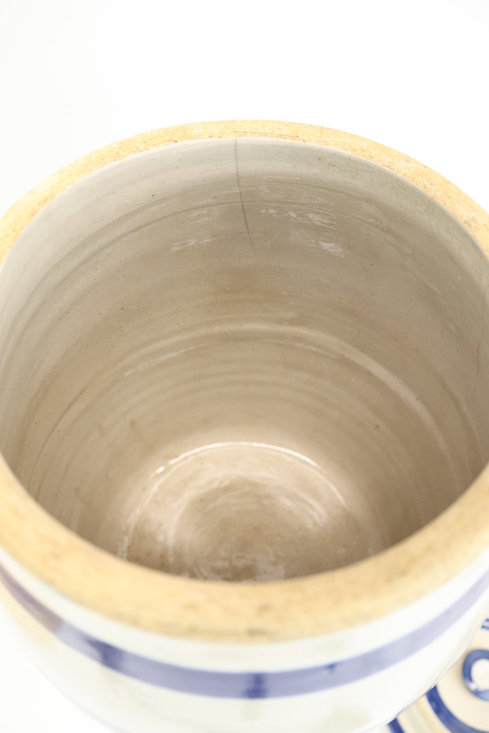 Blue Glazed Two Gallon Stoneware Cider Crock - 10