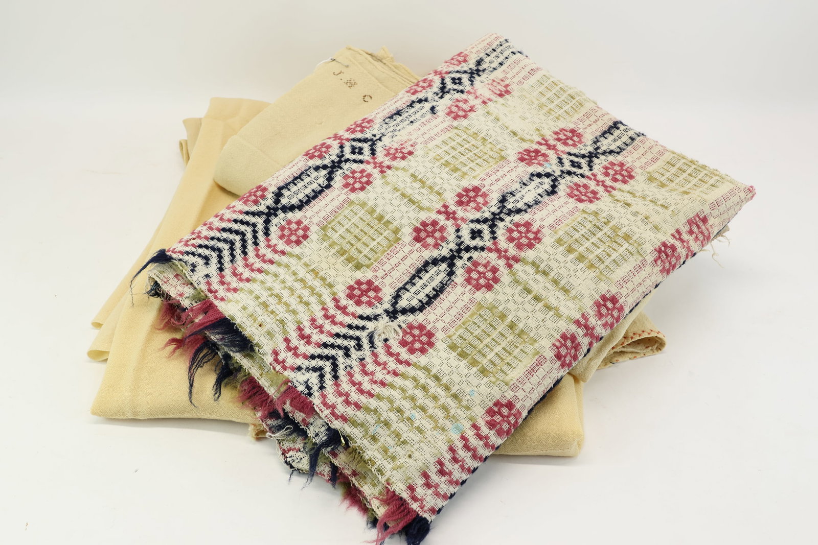 Overshot Pattern Vintage Coverlet - 13