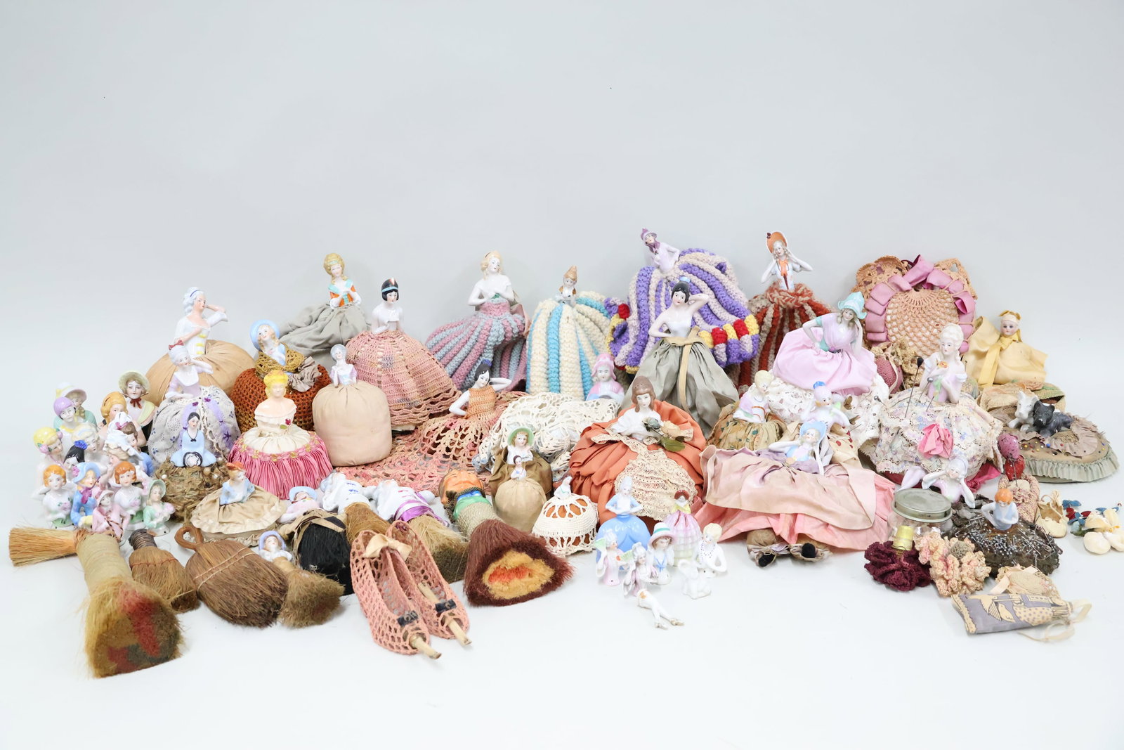 Large Group of Assorted Handmade Half Porcelain Doll Articles (1 of 15)