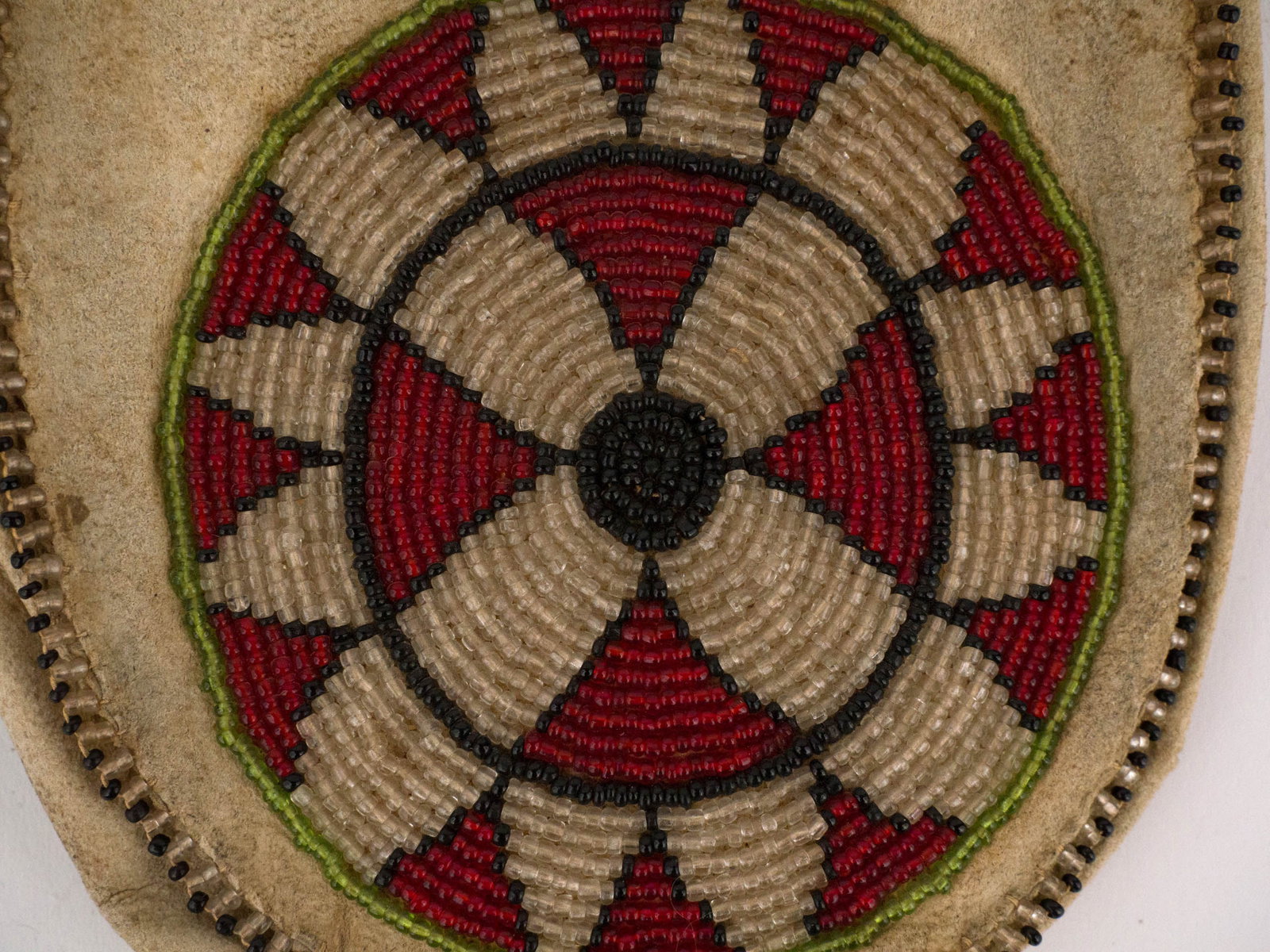 Native American Beaded Leather Pouch - 2