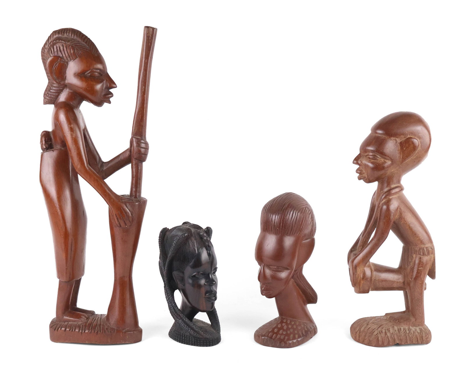 Four African Style Carved Wood Figures (1 of 12)