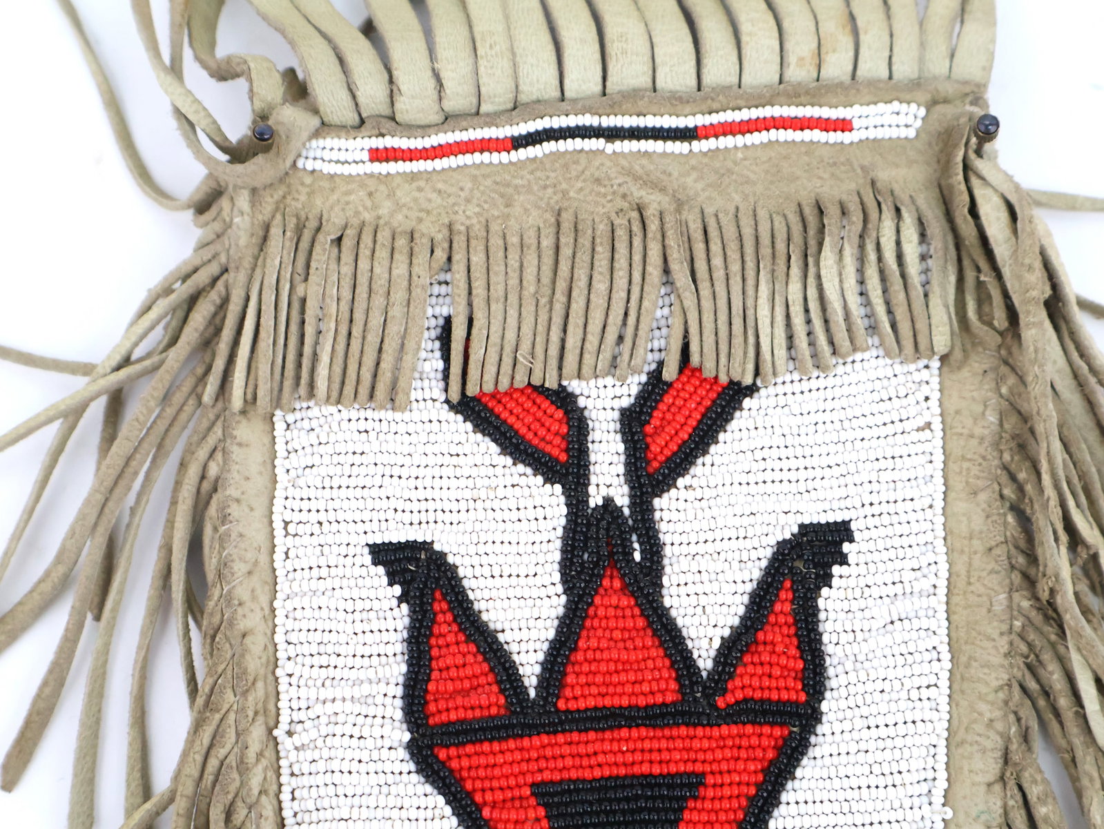 Three Beaded Leather Pouches - 5