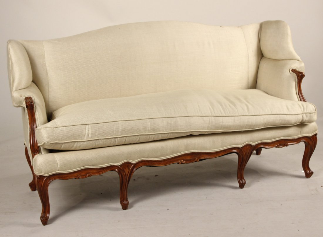 Louis XV Style Settee, French, 18th C.: Probably beechwood. 34"h x 5`8"w x 24"d