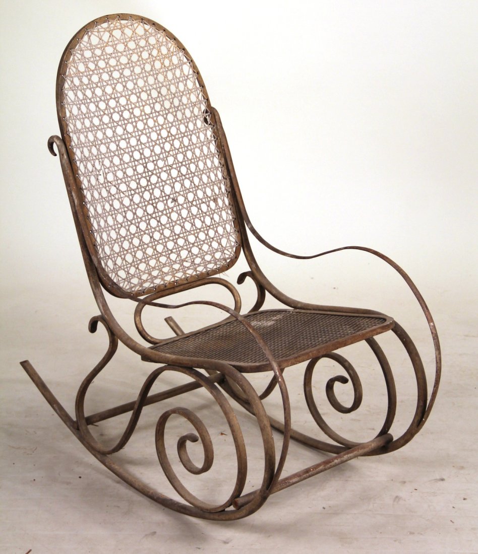 Iron Rocking Chair, Attr. to R.W. Winfield & Co: English, late 19th C. 41"h
