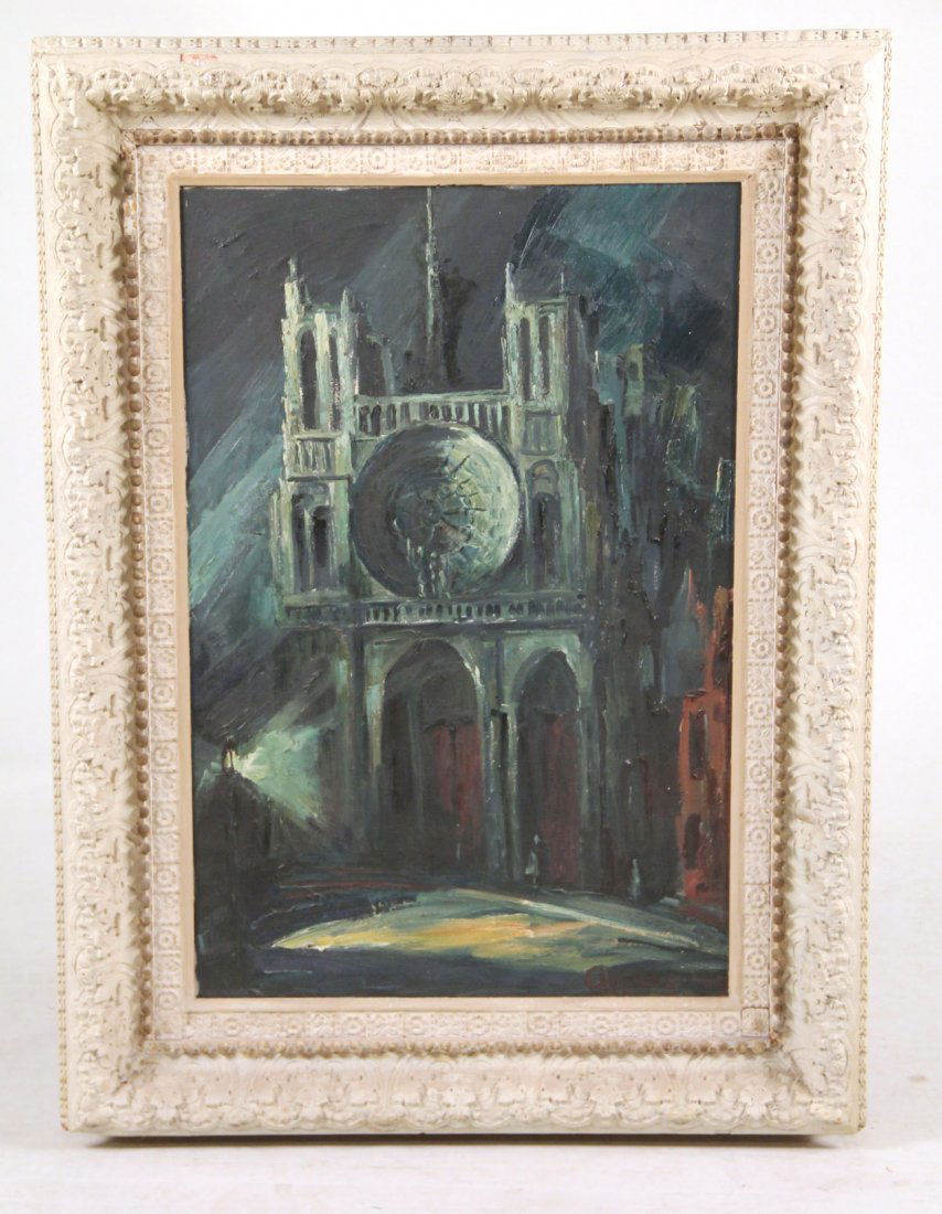Oil on Canvas, Notre Dame, Arnold Hoffmann: Signed Lower right "Arnold Hoffmann, Paris". (Russian Federation/American 1886-1966). 36"h x 24"w