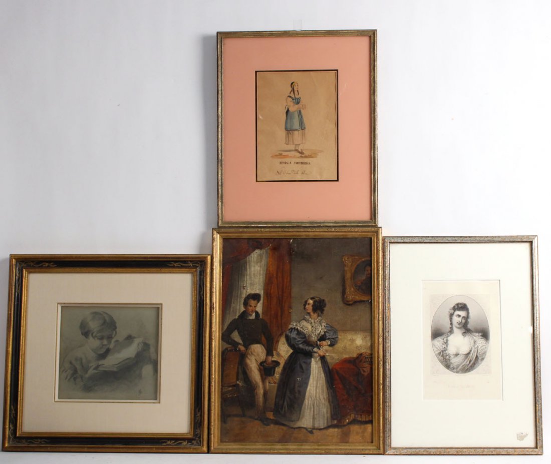 Oil on Canvas on Board, Couple in Interior (1 of 8)