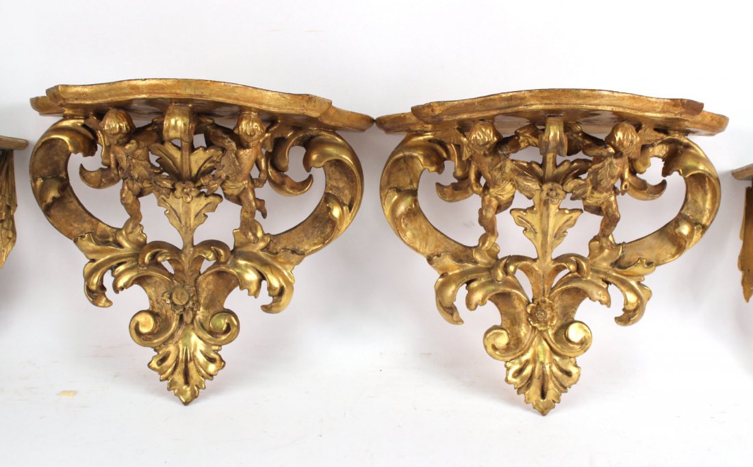 Pair of Louis XVI Giltwood Wall Shelves, 18thC. (1 of 4)