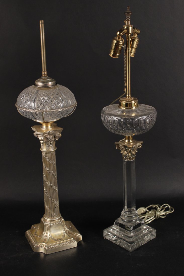 Two Neoclassical Style Columnar Form Fluid Lamps (1 of 10)