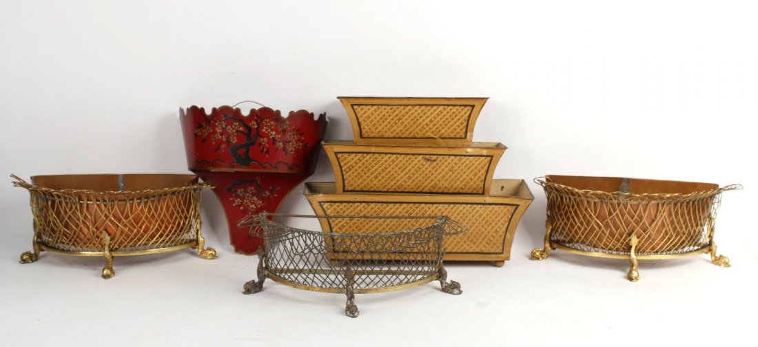 Two Tole Planters, 20thC. (1 of 6)