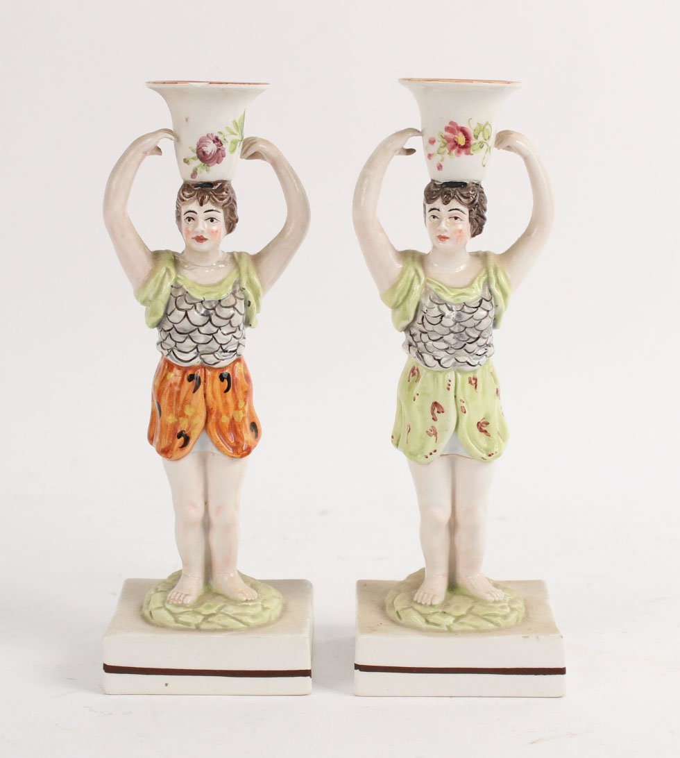 Pair of Porcelain Peasant Figures, German, 20thC. (1 of 4)