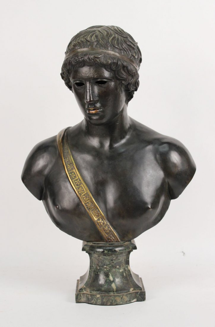 Classical Bronze Bust of an Ephebe, 20thC., (1 of 8)