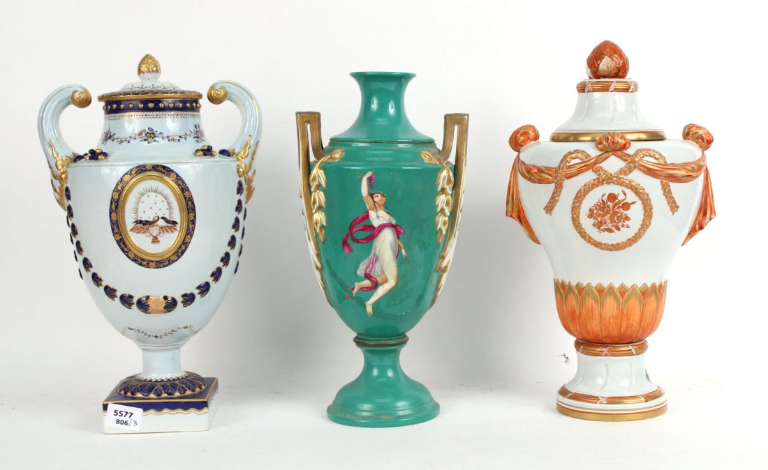 Three Neoclassical Porcelain Urns, 19th/20thC. (1 of 10)