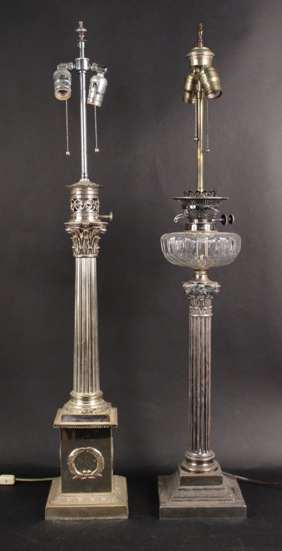 Two Neoclassical Silver Plated Candlesticks (1 of 7)
