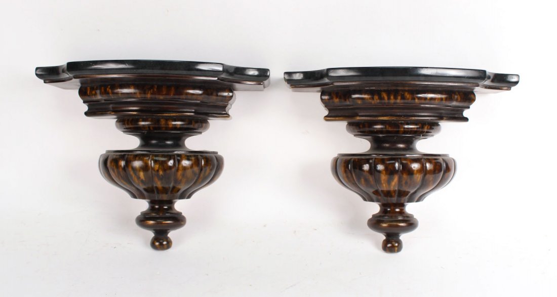 Pair of George III Style Wooden Wall Shelves (1 of 5)