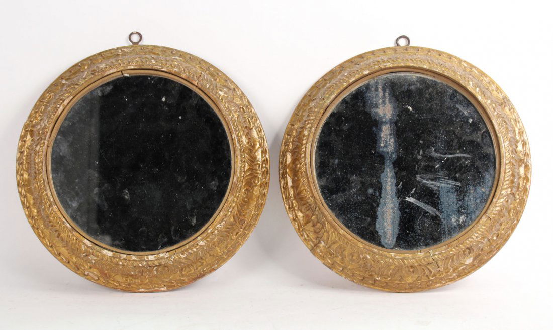 Pair of Neoclassical Circular Wall Mirrors, 19thC (1 of 6)