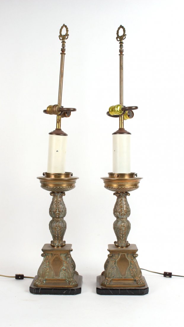 Pair of Neoclassical Style Gilt Pricket Sticks (1 of 5)