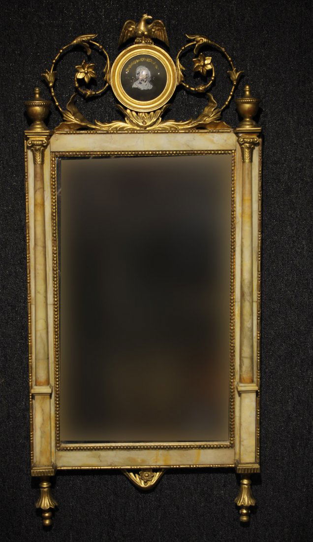 Neoclassical Giltwood and Stone Mirror (1 of 8)