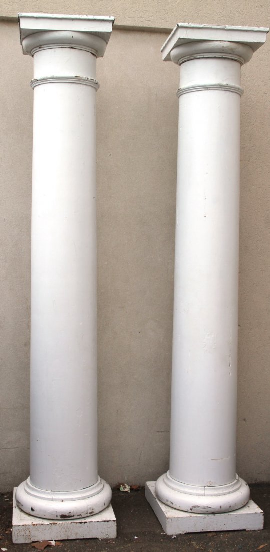 Pair of White-Painted Monumental Columns (1 of 6)