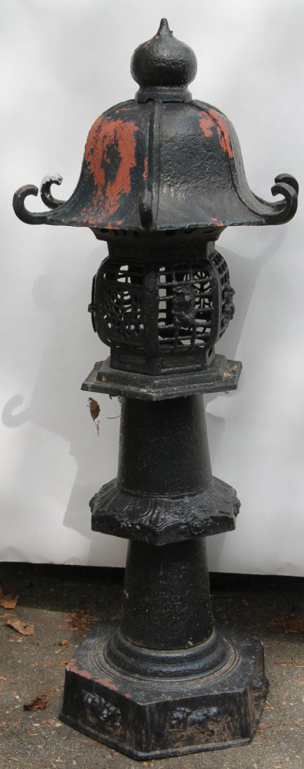 Black-Painted Cast-Iron Japanese Lantern (1 of 7)