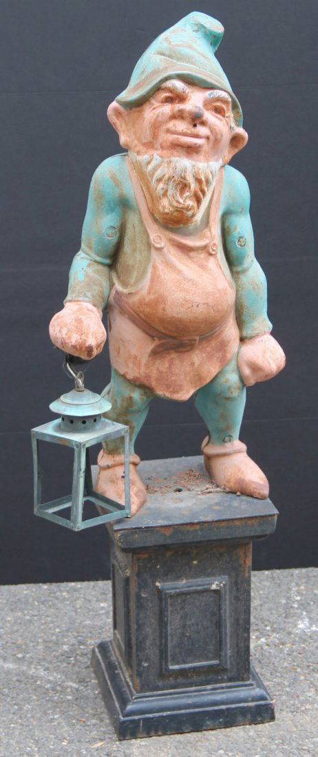 Painted Metal Gnome Garden Sculpture (1 of 9)