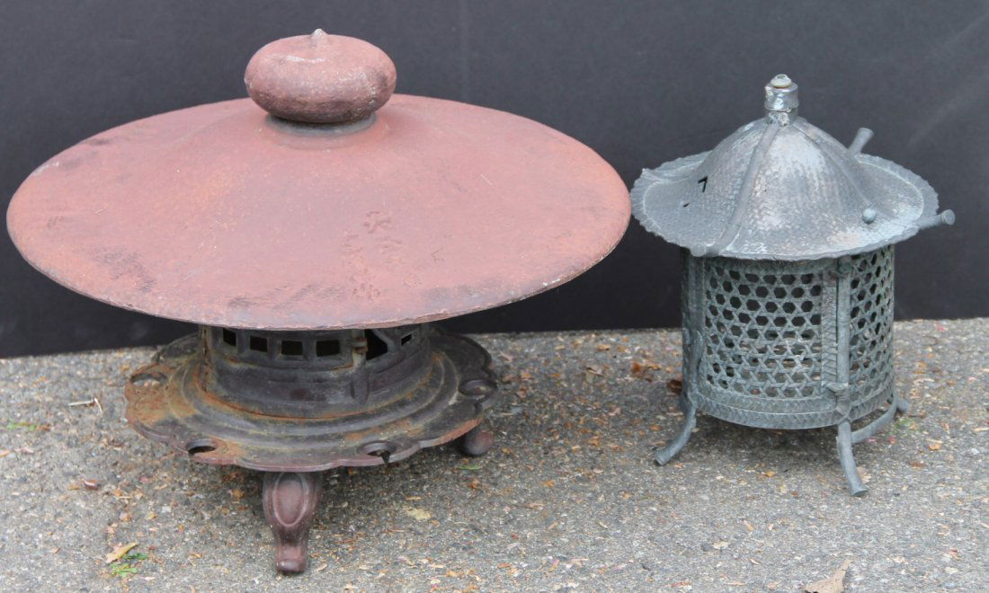 Two Metal Japanese Lanterns, 20th C. (1 of 8)