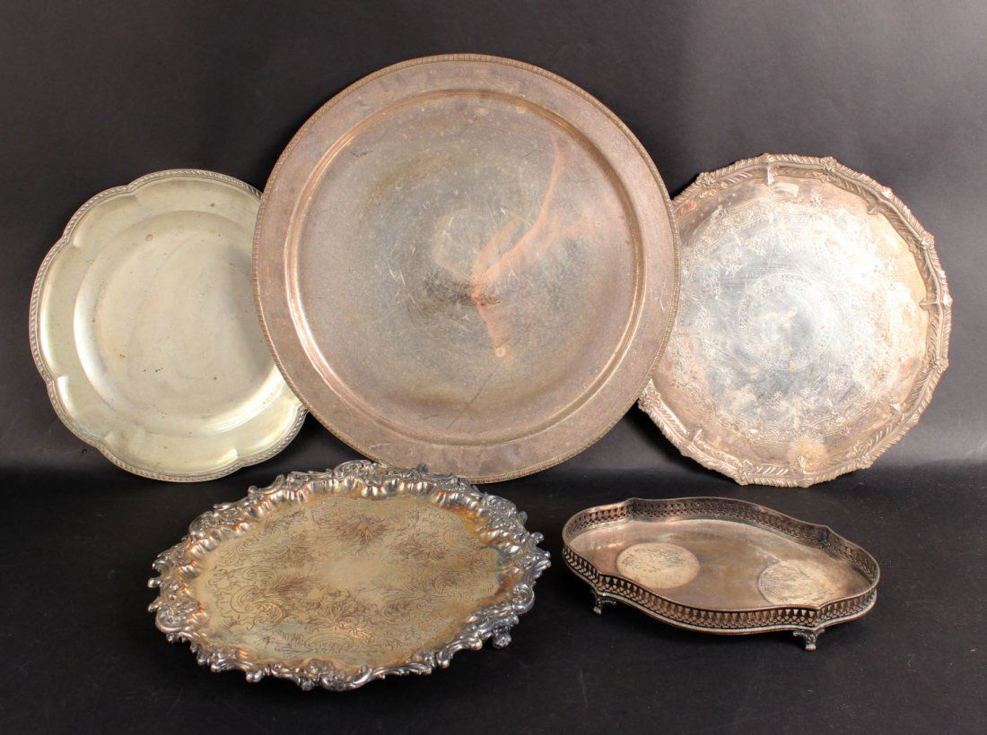 Five Silver Plated Trays and Salvers (1 of 6)