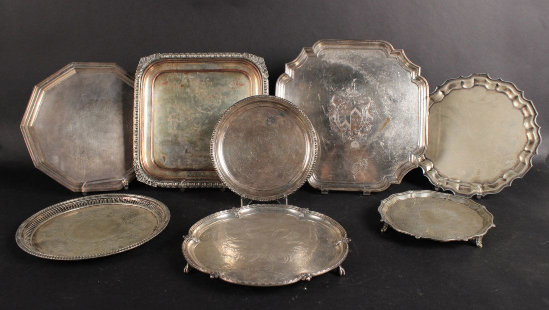 Eight Silver Plated Trays and Salvers (1 of 8)